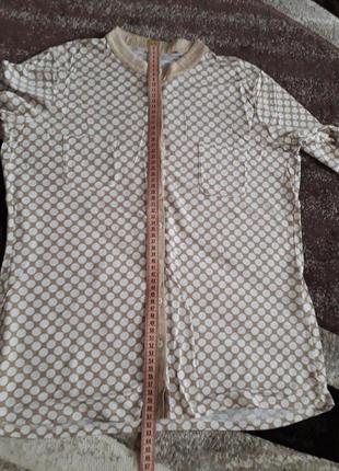Элегантная изысканная премиум блуза беж нюд в горошек район шелк marc aurel5 фото