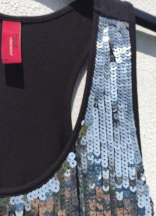 Блестящее серебристое платье майка с пайектами vero moda7 фото