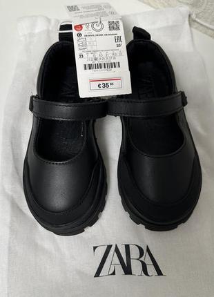 Туфли кожаные zara 23 15см забора лоферы5 фото