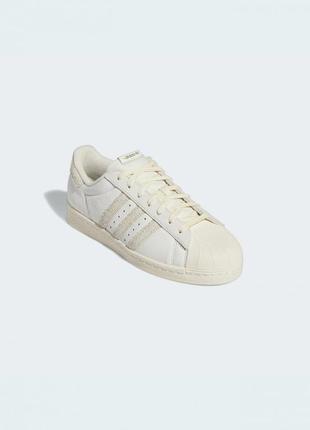 Adidas superstar beige white1 фото
