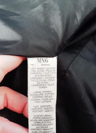 Куртка-косуха бомбер mango кожа ягненка 100 %9 фото