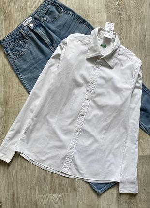 Базовая белая рубашка, сорочка, блузка, блуза, рубашка свободного кроя2 фото