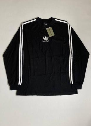 Лонгслів balenciaga x adidas black чорний