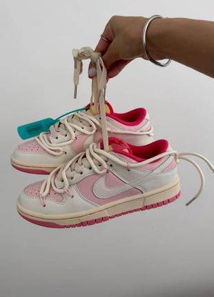 Nike sb dunk x off white "pink cream laces" premium7 фото