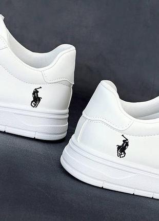 Белые базовые кеды крипперы мокасины слипоны ботинки кроссовки поло polo10 фото