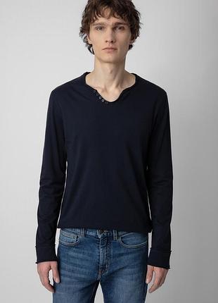 Zadig &amp; voltaire-трикотажный хлопковый лонгслив! р.-xs