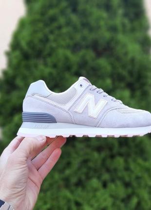 Кроссовки new balance 574 серые с розовым3 фото