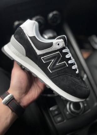 Кроссовки женские new balance 574 black &amp; white👟