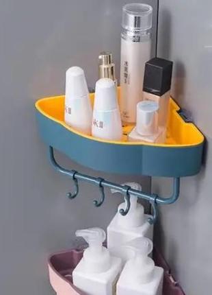 Полочка угловая для ванной corner storage rack &lt;unk&gt; пластиковая настенная полка в ванной комнате2 фото