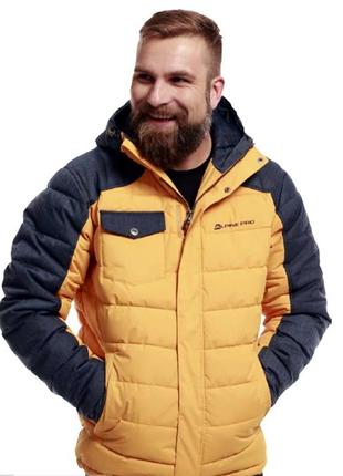 Мужская  зимняя  куртка  alpine pro gabriell  черная/желтая8 фото