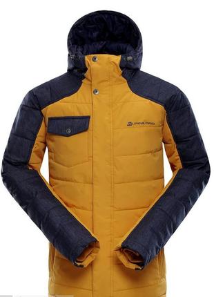 Мужская  зимняя  куртка  alpine pro gabriell  черная/желтая9 фото