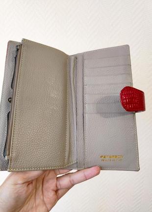 Peterson шкіряний лаковий червоний гаманець4 фото