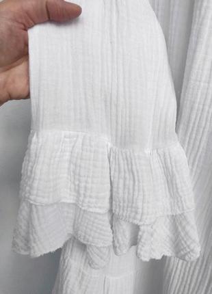 Италия белое платье муслин пышное платье туника в стиле бохо хлопок6 фото