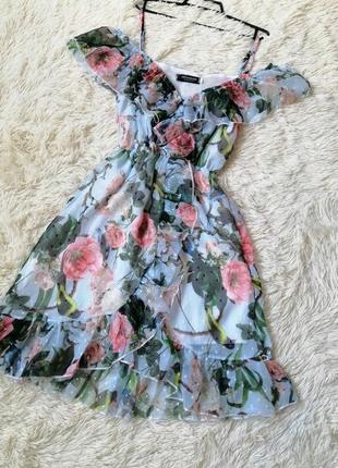 Красива легка повітряна сукня з шифону з відкритими плечима різні розміри і кольори6 фото