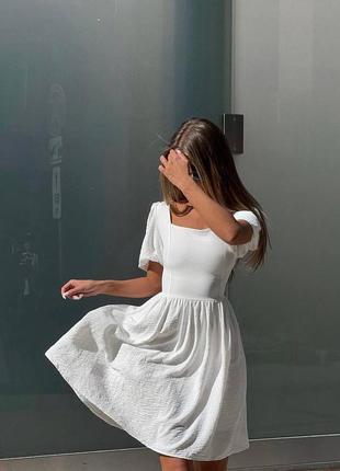 Жіноча стильна літня біла сукня з креп на зав'язках трендова якісна1 фото