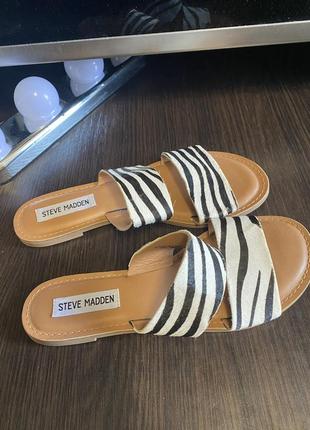 Шлепанцы обалденные натуральная зебра steve madden 38/39