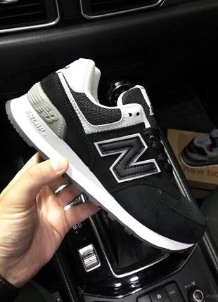 Кросівки жіночі new balance 574 black & white👟1 фото