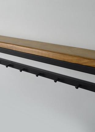 Металлическая настенная вешалка для одежды с деревом в прихожую 70x8x12 см - 7 крючков...