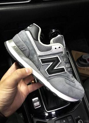 Кроссовки женские new balance 574 gray &amp; black👟