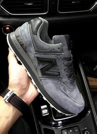 Кроссовки мужские new balance 574 gray &amp; black👟