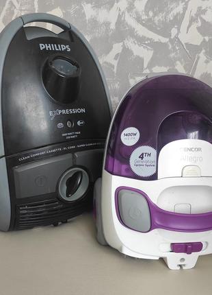 Продам на запчасти пылесосы фирмы philips, sencor