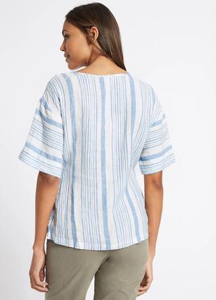 Льняна блуза в смужку marks & spencer , льон3 фото