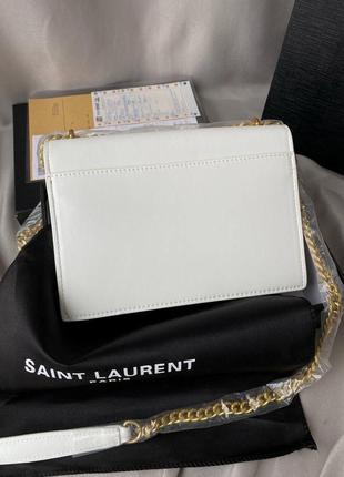 Сумка клатч premium 1:1  yves saint laurent white4 фото