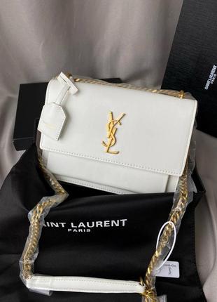 Сумка клатч premium 1:1 yves saint laurent white8 фото