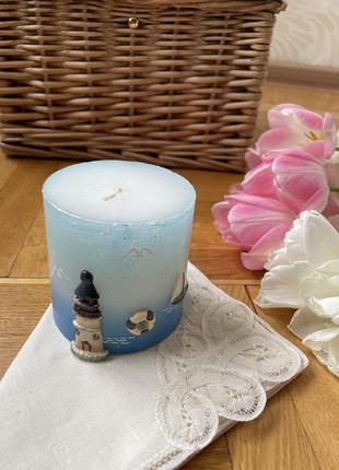 Декоративна свічка на морську тематику1 фото