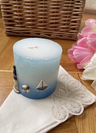 Декоративна свічка на морську тематику2 фото
