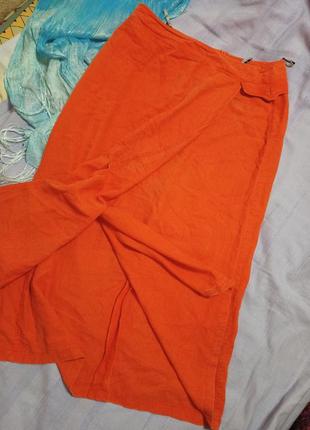 Обалденная длинная юбка-"варенка", на запах с шикарным составом, 52-56разм,marco pecci, германия.8 фото