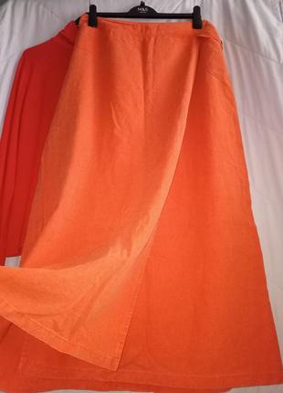 Обалденная длинная юбка-"варенка", на запах с шикарным составом, 52-56разм,marco pecci, германия.2 фото