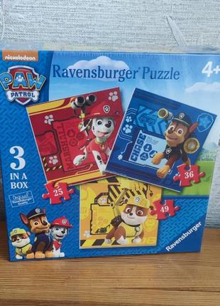 Пазл ravensburger 3-в-1 щенячий патруль