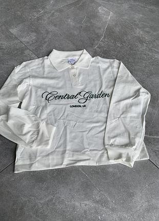 Лонгслів поло із вишивкою zara джемпер кофта