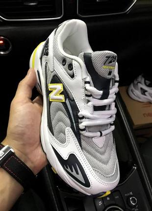 Кроссовки мужские new balance 725 white &amp; grey &amp; black &amp; yellow👟6 фото