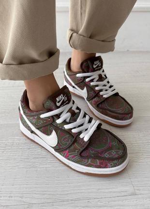 Кроссовки nike sb dunk low paisley brown4 фото