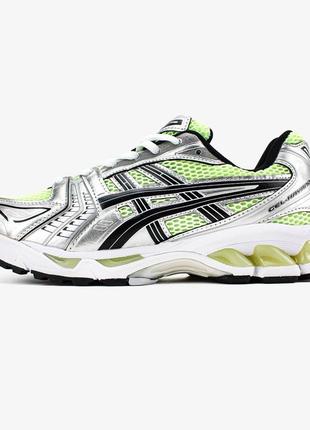 Топовые мужские кроссовки asics gel kayano 14 "silver/green"