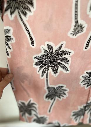 Мужская гайвайская рубашка zara с пальмами6 фото