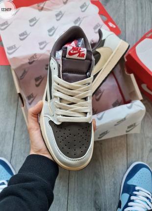 Чоловічі кросівки jordan 1 retro low og sp travis scott reverse mocha5 фото