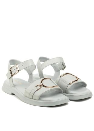 Стильные кожаные женские босоножки на платформе и низком ходу с широким каблуком и поясками 1575лz-в