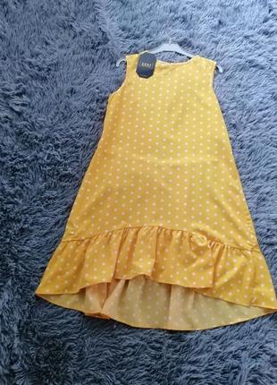 Красивое легкое платье летняя ткань струйная supersoft с воланом различные размеры и цвета