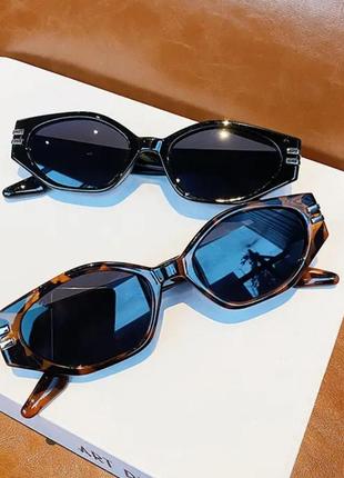 Сонцезахисні окуляри очки трендові вузькі очки чорні жіночі від сонця окуляри2 фото