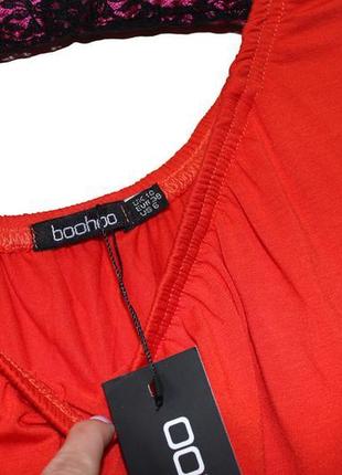 Boohoo. товар из англии. платье со спущенными плечами. интригующие воланы.9 фото