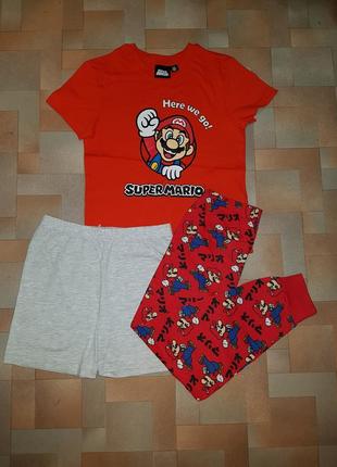 Яркий комплект 3-ка марио, super mario primark 3-5 лет 104-110 см3 фото