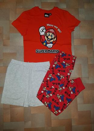 Яскравий комплект 3-ка маріо, super mario primark 3-5 років 104-110 см5 фото