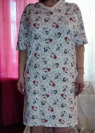 Хорошее домашнее платье, ночная рубашка-футболка 46/543 фото