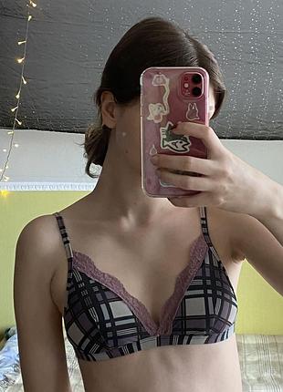 Фиолетовый бюст в клетку tezenis