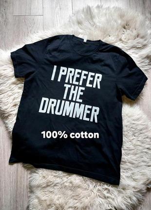 🧡🖤💛 крута чорна футболка i prefer the drummer