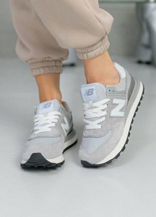 Женские кроссовки new balance classic prm gray white1 фото