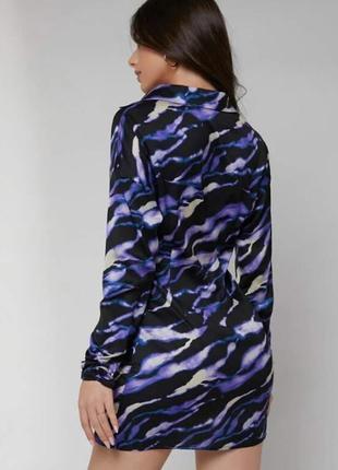 Shein. англія. плаття сорочка з драпіруванням у фіолетовому міксі.2 фото